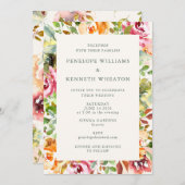 ブルゴーニュ素朴ボタニカルウォーター結婚カラー 招待状 (正面/裏面)