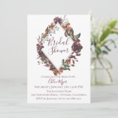 ブルゴーニュ素朴ボタニカルブライダルシャワー招待 招待状 (スタンド正面)