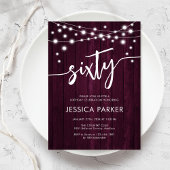 ブルゴーニュ素朴マルーンの木60th誕生日パーティー 招待状