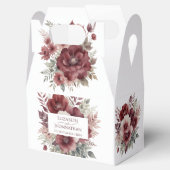 ブルゴーニュ素朴レッドフローラ水カラー秋の結婚式 フェイバーボックス (オープン)