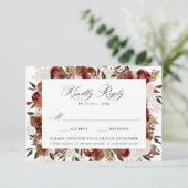 ブルゴーニュ素朴ーとアイボリーバラズ結婚ミール 出欠カード (スタンド正面)