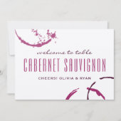 ブルゴーニュ素朴ーのワ結婚インのテーブル名 招待状 (正面)