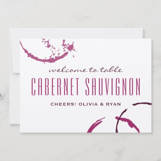 ブルゴーニュ素朴ーのワ結婚インのテーブル名 招待状 (正面)