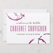 ブルゴーニュ素朴ーのワ結婚インのテーブル名 招待状 (裏面)