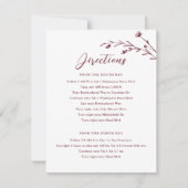 ブルゴーニュ素朴ーの山結婚花の囲いカード 招待状 (正面)