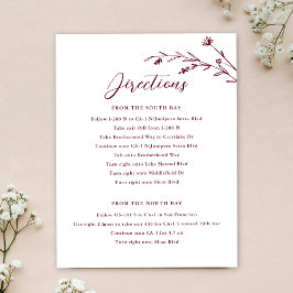 ブルゴーニュ素朴ーの山結婚花の囲いカード 招待状