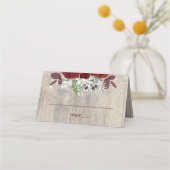 ブルゴーニュ素朴ーの花結婚の木 プレイスカード (正面)