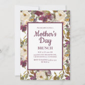 ブルゴーニュ素朴ーアイボリークリームフローラ母の日 招待状 (正面)