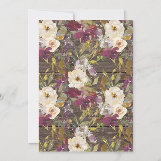 ブルゴーニュ素朴ーアイボリークリームフローラ母の日 招待状 (裏面)