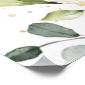 ブルゴーニュ素朴ーアイボリーフローラベビーシャワーウェルカム ポスター (角)