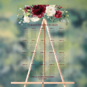 ブルゴーニュ素朴ーアイボリーホワイトフローラ結婚ズ・シーティング アクリルサイン (ニュートラル)