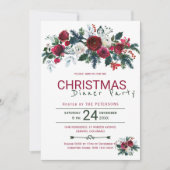 ブルゴーニュ素朴ーグリーンクリスマスディナーパーティー 招待状 (正面)