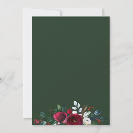 ブルゴーニュ素朴ーグリーンクリスマスディナーパーティー 招待状 (裏面)