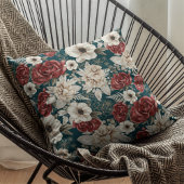 ブルゴーニュ素朴ーバラティール（緑がかった色）フローラルパターン クッション