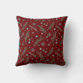 ブルゴーニュ素朴ーパインブランチ雪片 クッション (裏面)