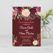 ブルゴーニュ素朴ーピンクフローラ 招待状 (スタンド正面)