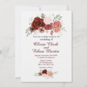ブルゴーニュ素朴ーピンクフローラ 招待状 (正面)