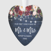 ブルゴーニュ素朴ーフローラライトクリスマスブルー オーナメント (正面)