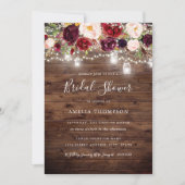 ブルゴーニュ素朴ーフローラライトブライダルシャワー 招待状 (正面)