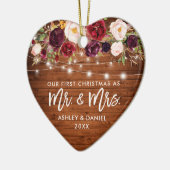 ブルゴーニュ素朴ーフローラライト初めてのクリスマス セラミックオーナメント (左)