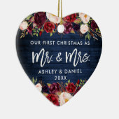 ブルゴーニュ素朴ーフローラ初めてのクリスマスブルー セラミックオーナメント