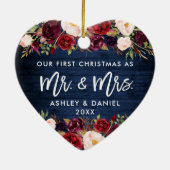 ブルゴーニュ素朴ーフローラ初めてのクリスマスブルー セラミックオーナメント