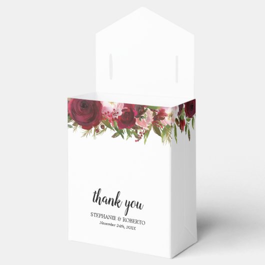 ブルゴーニュ素朴ーフローラ結婚式の引き出物箱 フェイバーボックス (オープン)