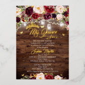 ブルゴーニュ素朴ーフローラ蝶キンセアニェラ 箔招待状 (正面)