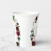 ブルゴーニュ素朴ーブルーフラワーズブライダルシャワー 紙コップ (右)