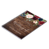 ブルゴーニュ素朴ーレッドワインフローラウェディングプランナー ノートブック (左側)