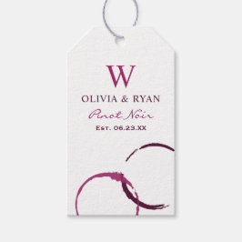ブルゴーニュ素朴ーワインステイン結婚式の引き出物 ギフトタグ
