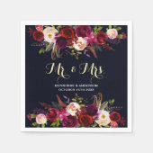 ブルゴーニュ素朴ー海軍フローラミセス結婚ズ スタンダードカクテルナプキン (正面)