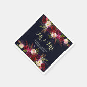 ブルゴーニュ素朴ー海軍フローラミセス結婚ズ スタンダードカクテルナプキン (角)