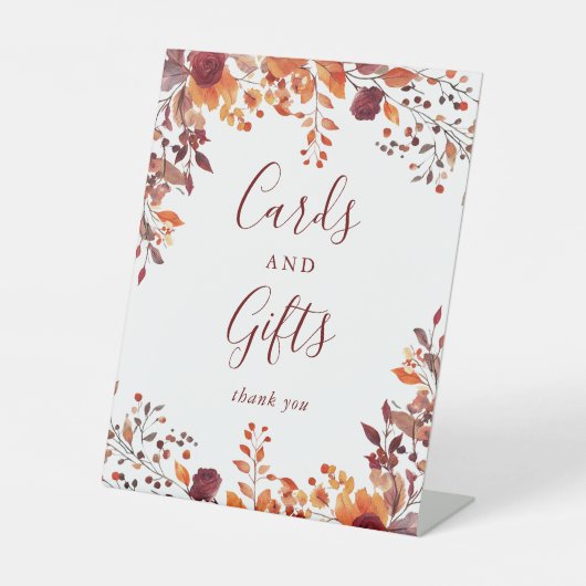 ブルゴーニュ素朴ー秋の秋カードとギフト 台座サイン (正面)