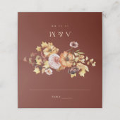 ブルゴーニュ素朴ー秋の結婚式折り畳み座席表 プレイスカード (外部開封)