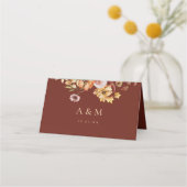 ブルゴーニュ素朴ー秋の結婚式折り畳み座席表 プレイスカード (裏面)