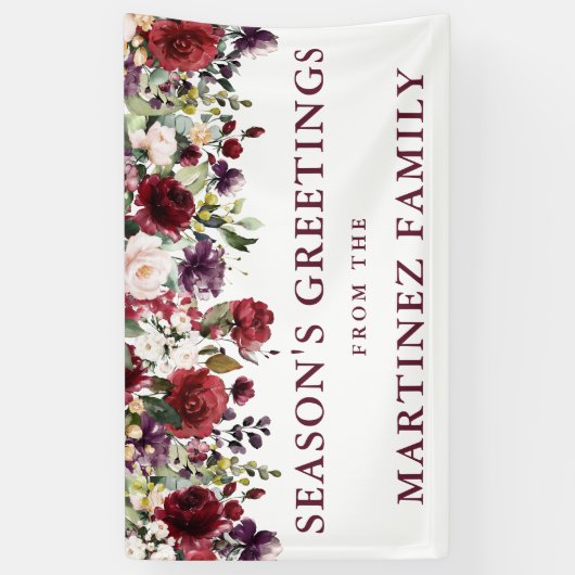 ブルゴーニュ素朴ー赤フローラシーズンのご挨拶 横断幕 (縦)