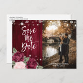 ブルゴーニュ素朴ー赤面ピンク結婚フローラの写真 案内ポストカード (正面/裏面)