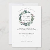 ブルゴーニュ素朴ー&フォレストグリーンフローラリース | 招待状 (正面)