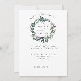 ブルゴーニュ素朴ー&フォレストグリーンフローラリース | 招待状