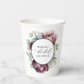 ブルゴーニュ素朴ー&プラムフローラブライダルシャワー 紙コップ (裏面)