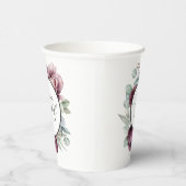 ブルゴーニュ素朴ー&プラムフローラブライダルシャワー 紙コップ (右)