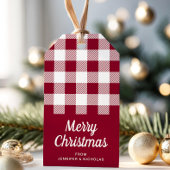ブルゴーニュ素朴ー・プレイド・メリー・クリスマス ギフトタグ