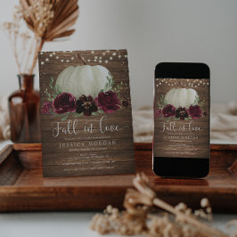 ブルゴーニュ素朴秋インラブブライダルシャワー招待状 招待状