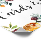 ブルゴーニュ素朴秋フローラウェディングカードギフト ポスター (角)