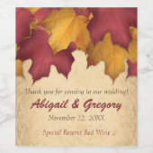 ブルゴーニュ素朴金ゴールド秋ワインボトルラベル ワインラベル (シングルラベル)