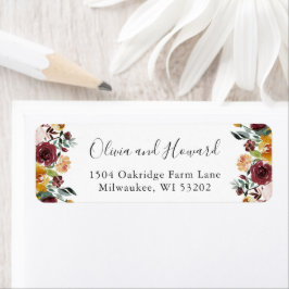 ブルゴーニュ素朴開花秋シックフローラ ラベル