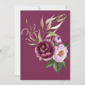 ブルゴーニュ素朴&ピンクペオニーブライダルシャワー 招待状 (裏面)