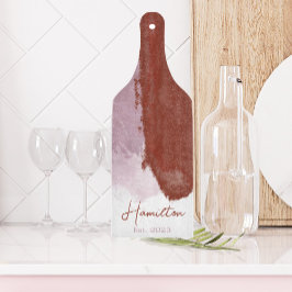 ブルゴーニュ紫の水彩モノグラム設立 カッティングボード