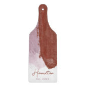 ブルゴーニュ紫の水彩モノグラム設立 カッティングボード (正面)